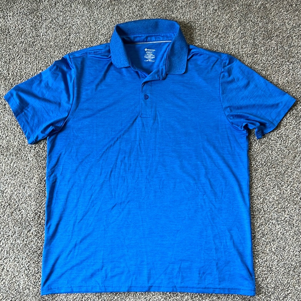 Men’s Members Mark Latge Golf Performance Polo Short Sleeve Blue